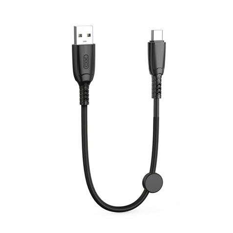 Cavo di ricarica rapida USB XO NB247 - Tipo C - 6 A - 25 cm con clip - Nero