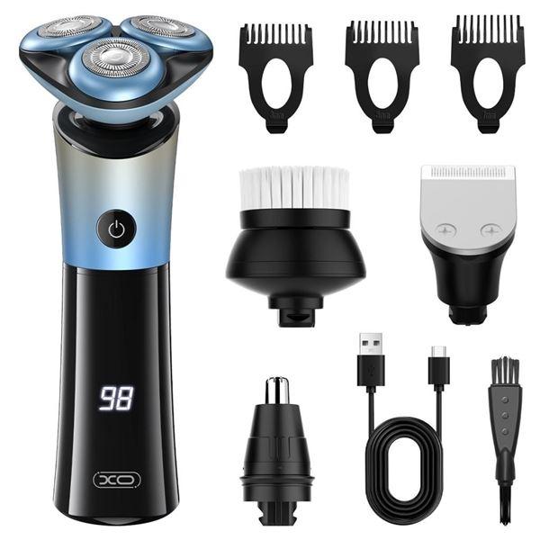 Rasoio Elettrico Ricaricabile XO CF32 - IPX6 - 10 Accessori - Autonomia fino a 1h - Colore Nero