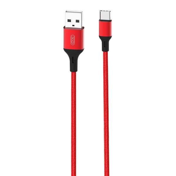 Cavo XO USB A tipo C - 2.4a - carbonio + trasmissione dati ad alta velocitÃƒÂ  - 1 m - rosso