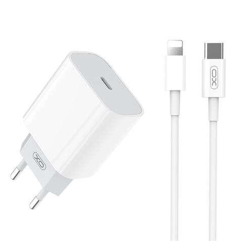 XO L77 Power Charger Pack 1x USB-C 20W ricarica rapida + cavo da USB-C a Lightning 1 m