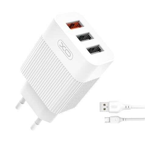 Pacchetto corrente XO L72 1x USB-A 18W Rapid Load 3.0 2x USB-A cavo USB-A MicrousB