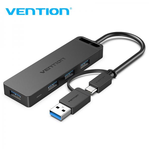 Vention CHTBB hub di interfaccia USB 3.2 Gen 1 (3.1 Gen 1) Type-A Type-C 5000 Mbit/s Nero