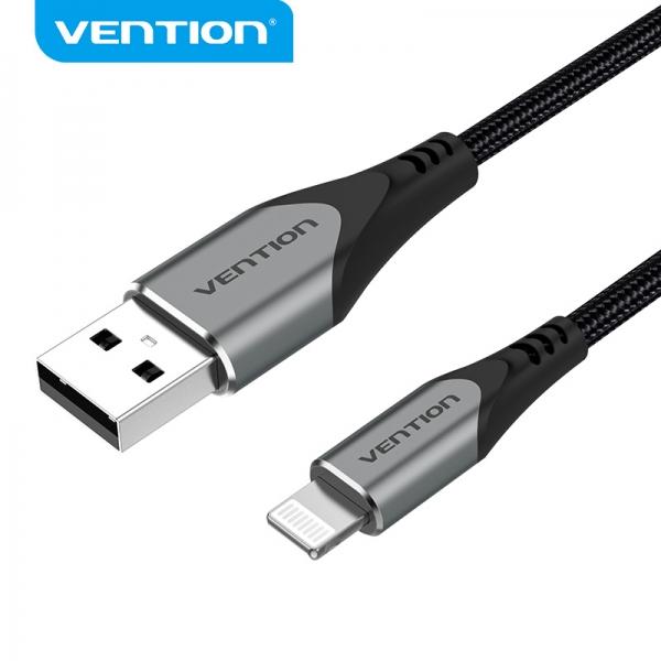 Vention LABHH cavo Lightning 2 m Alluminio, Grigio