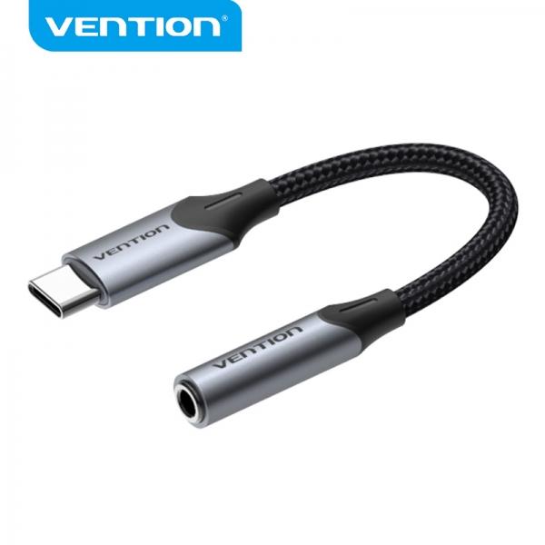 Vention BGJHA Adattatore da USB-C a Connettore da 3,5 mm - USB-C/M-JACK 3.5/H - 10cm - Colore Grigio Alluminio