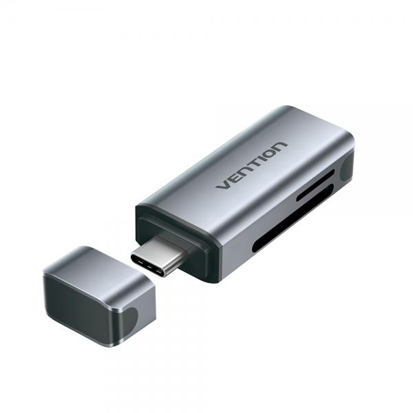 Lettore di schede Vention da USB-C a SD/TF Dual Drive 2 in 1 Specifiche -Classe connettore spina USB C -Versione OTG USB 3.0 -C
