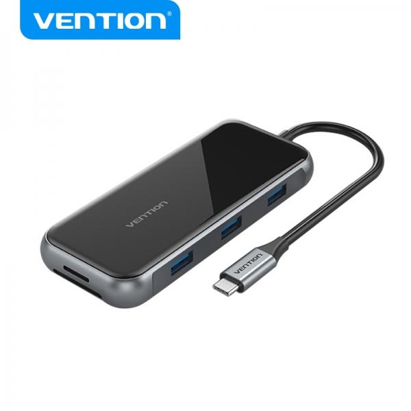 Stazione di docking USB-C 9 in 1 USB-C a HDMI/USB 3.0x3/RJ45/SD/TF/TRRS 3.5mm/PD