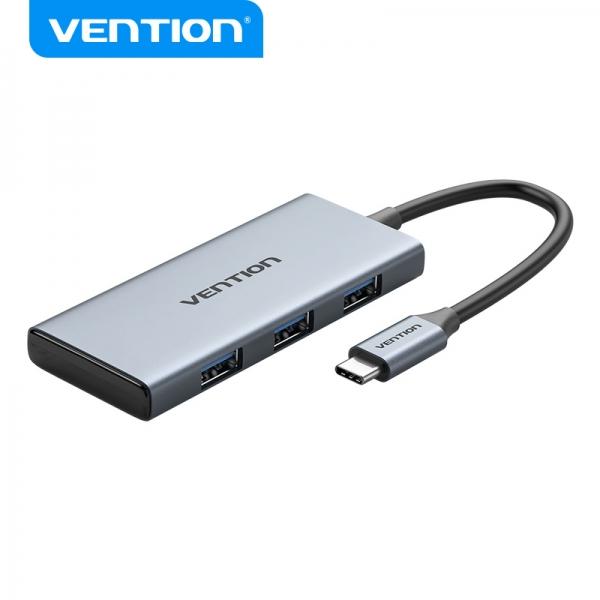 Vention TOOHB replicatore di porte e docking station per laptop Cablato USB 3.2 Gen 1 (3.1 Gen 1) Type-C Grigio