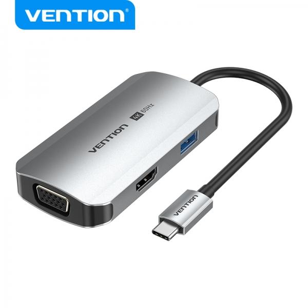 Docking station da USB-C a HDMI/VGA/USB 3.0/PD Tipo in lega di alluminio grigio 015 M Specifiche -Grigio -Interfaccia USB-C/HDM