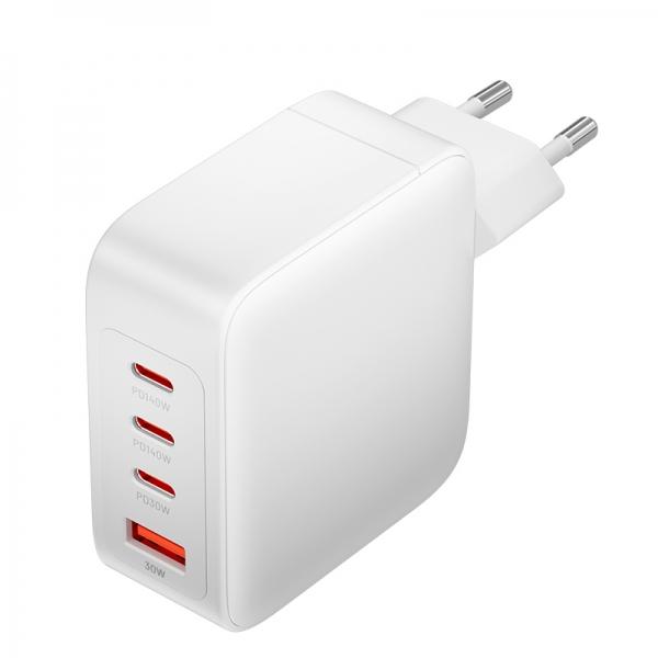Kit di ricarica GaN con 4 porte USB (C C C A) (140 W/140 W/30 W/30 W) - Bianco Caratteristiche -Il kit di ricarica GaN a 4 p