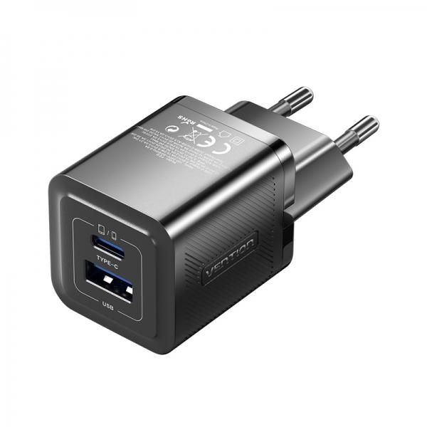 Cargador GaN a 2 porte USB...
