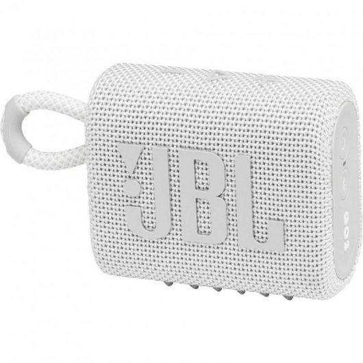 JBL GO 3 Altoparlante Bluetooth 5.1 4.2W - Resistenza all'acqua IPX7 - Autonomia fino a 5H - Mani liberi - Colore bianco