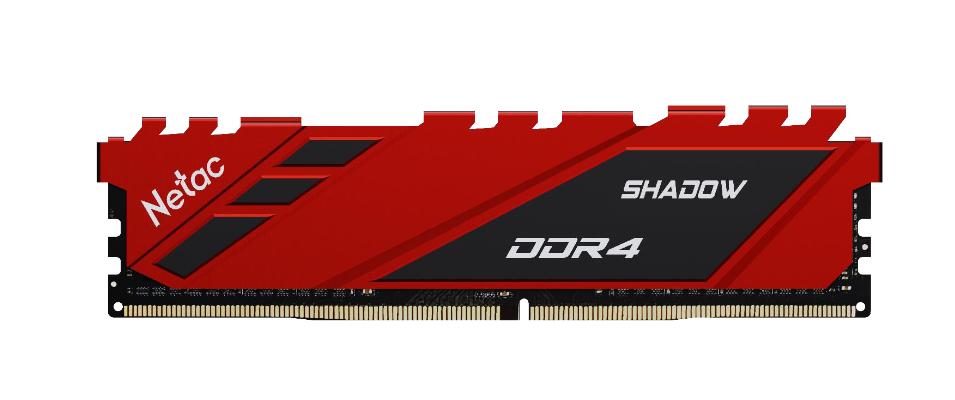 Netac NTSDD4P32SP-16R memoria 16 GB 1 x 16 GB DDR4 3200 MHz (Netac Shadow Red, 16GB, DDR4, 3200MHz [PC4-25600], CL16, DIMM Memo