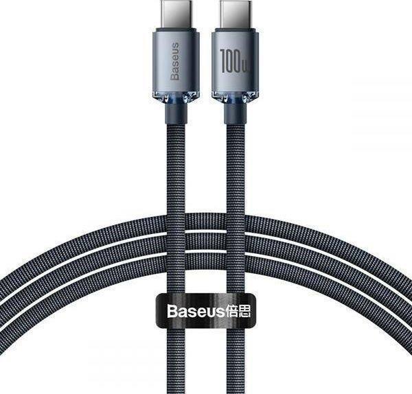 Baseus CAJY000601 cavo USB 1,2 m USB C Nero (Baseus Crystal Shine USB-C ÃƒÆ’Ã‚ÂÃƒâ€šÃ‚Â¡able, 100W, 1.2m