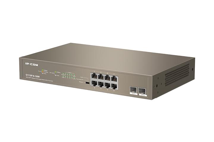 IP-COM Switch Unmanaged 8GE 2SFP 8 porte PoE 150W - G1110P-8-150W