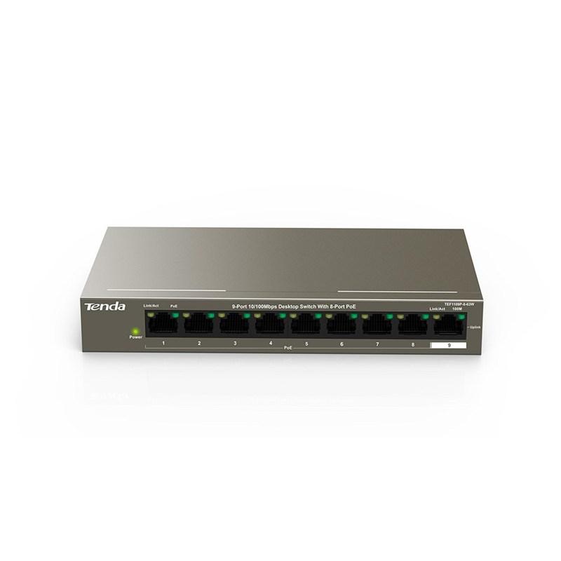 Tenda TEF1109P-8-63W switch 9 porte 10/100 8 porte PoE 63W