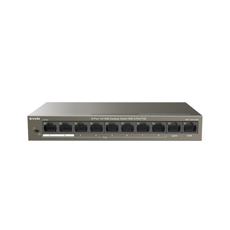 Switch unmanaged 10/100Mbit PoE Desktop Tenda TEF1110P-8-63W