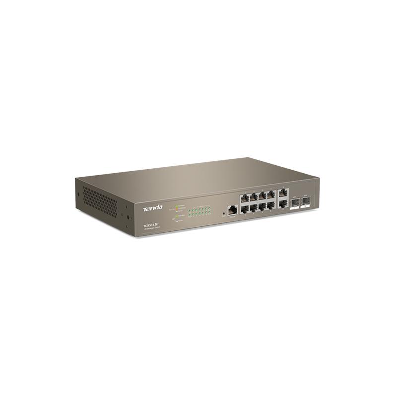 Switch managed L3 10 porte Gbit 2 porte SFP Tenda TEG5312F