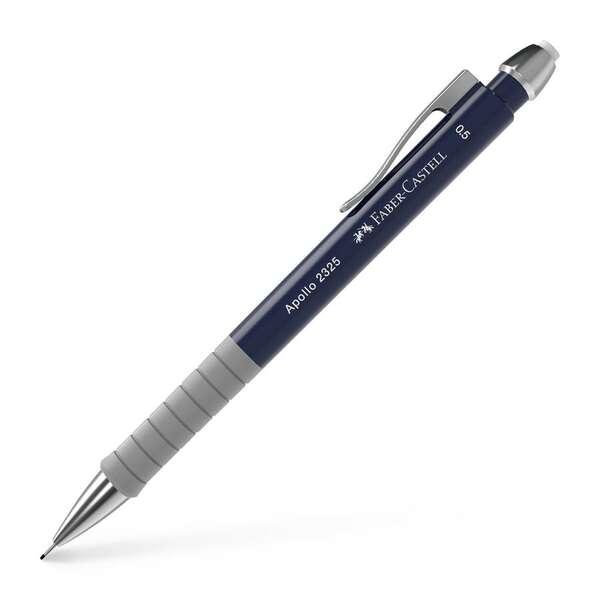 Faber -castell Apollo Portaminas - Scatta 0,5 mm - Grip ergonomico - Guppia Borra integrata - Corpo blu scuro
