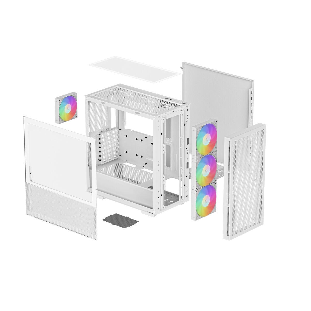 DeepCool CH560 WH Midi Tower Bianco (DeepCool CH560, White, Mid Tower Gaming Case, Tempered Glass, 4x ARGB Fans, E-ATX/ATX/Micr