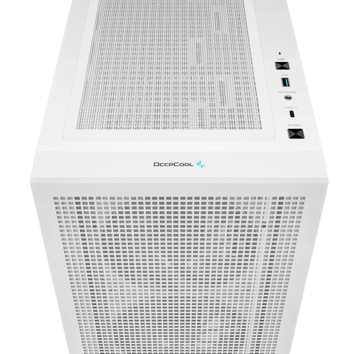 DeepCool CH560 WH Midi Tower Bianco (DeepCool CH560, White, Mid Tower Gaming Case, Tempered Glass, 4x ARGB Fans, E-ATX/ATX/Micr