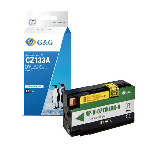 Cartuccia di inchiostro pigmentato generico HP 711XL (CZ133A/CZ129A) di alta qualità. Adatto per l'uso nelle seguenti stampant