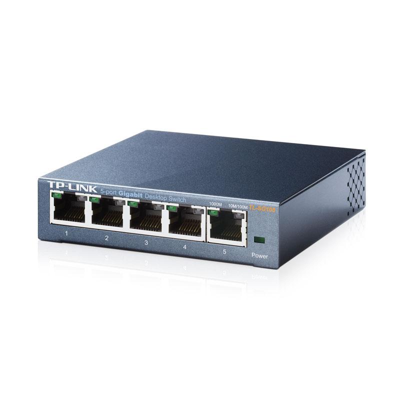 Switch 5 Porte Gigabit Plug & Play case in acciaio TL-SG105a