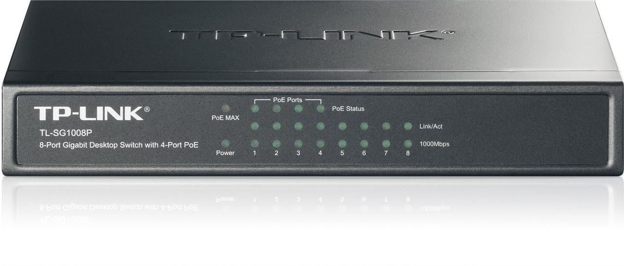 Desktop switch 8 porte gigabit 4 porte PoE 55W TL-SG1008P