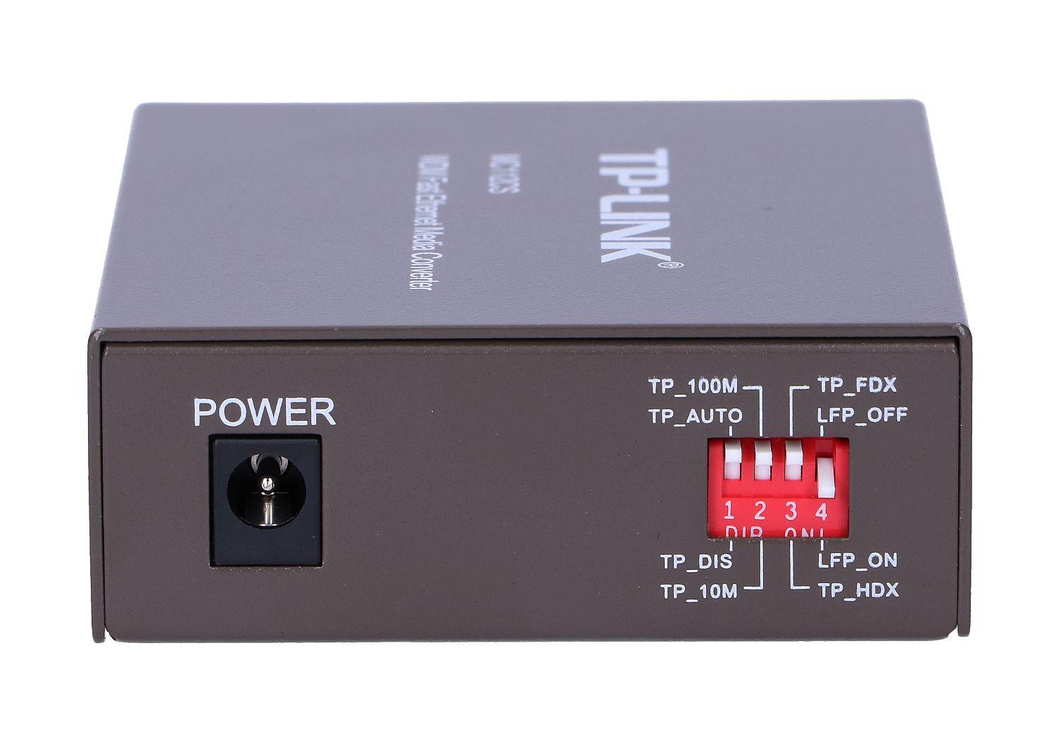 10/100Mbps RJ45 to 100Mbps single-mode SC fiber Converter, Full-duplex, Tx:1310nm, Rx:1550nm, up to 20Km, switching power adapt