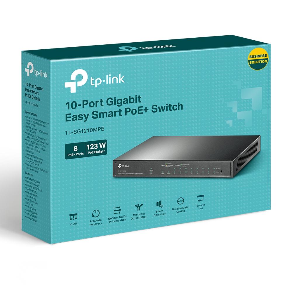 TP-Link TL-SG1210MPE switch di rete Gestito L2 Gigabit Ethernet (10/100/1000) Supporto Power over Ethernet (PoE) Nero