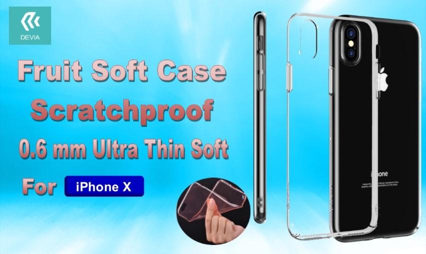 Cover Fruit Soft 06mm Anti Graffio 4H iPhone X Trasparente