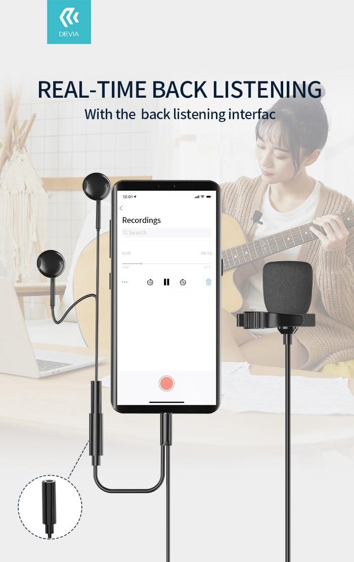 Microfono per Smartphone a filo con connettore Jack 35mm
