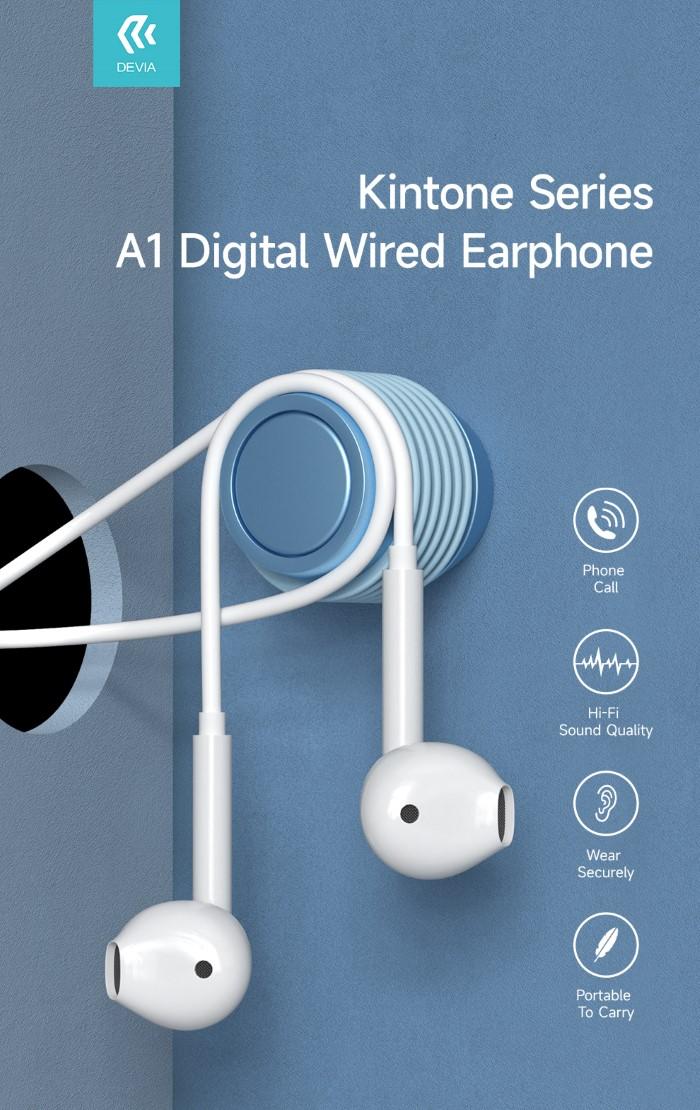Auricolari A1 Digital filo con connettore Tipo-C Bianchi