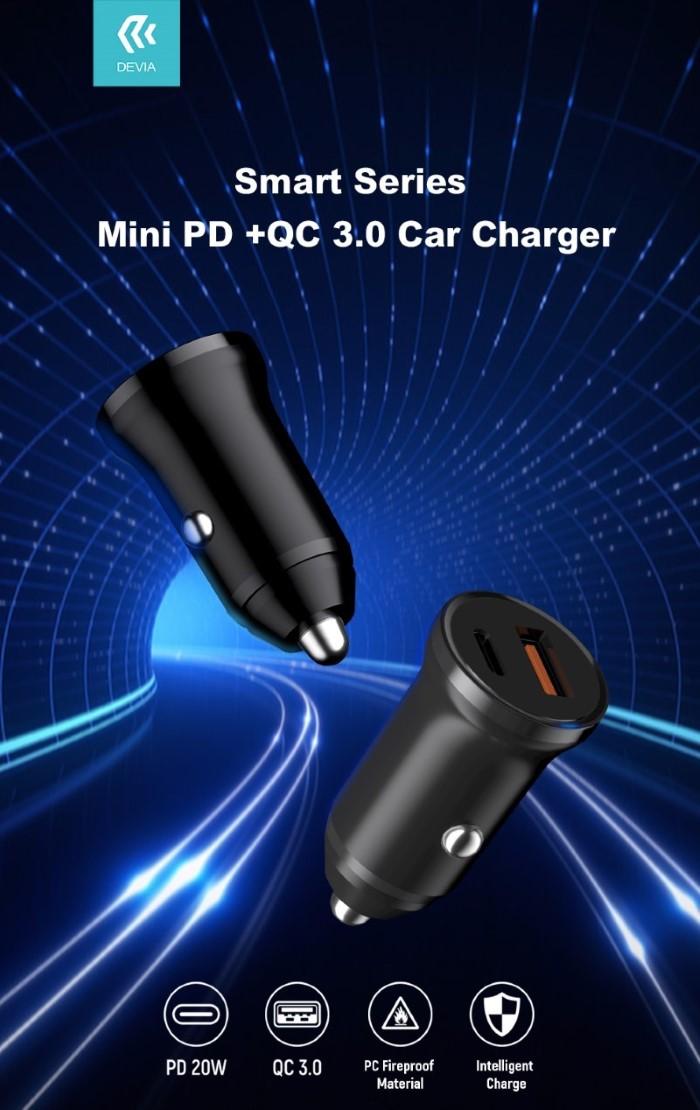 Carica da Auto Super Rapido Slim PDQC3 30W. 2 Out AC Nero