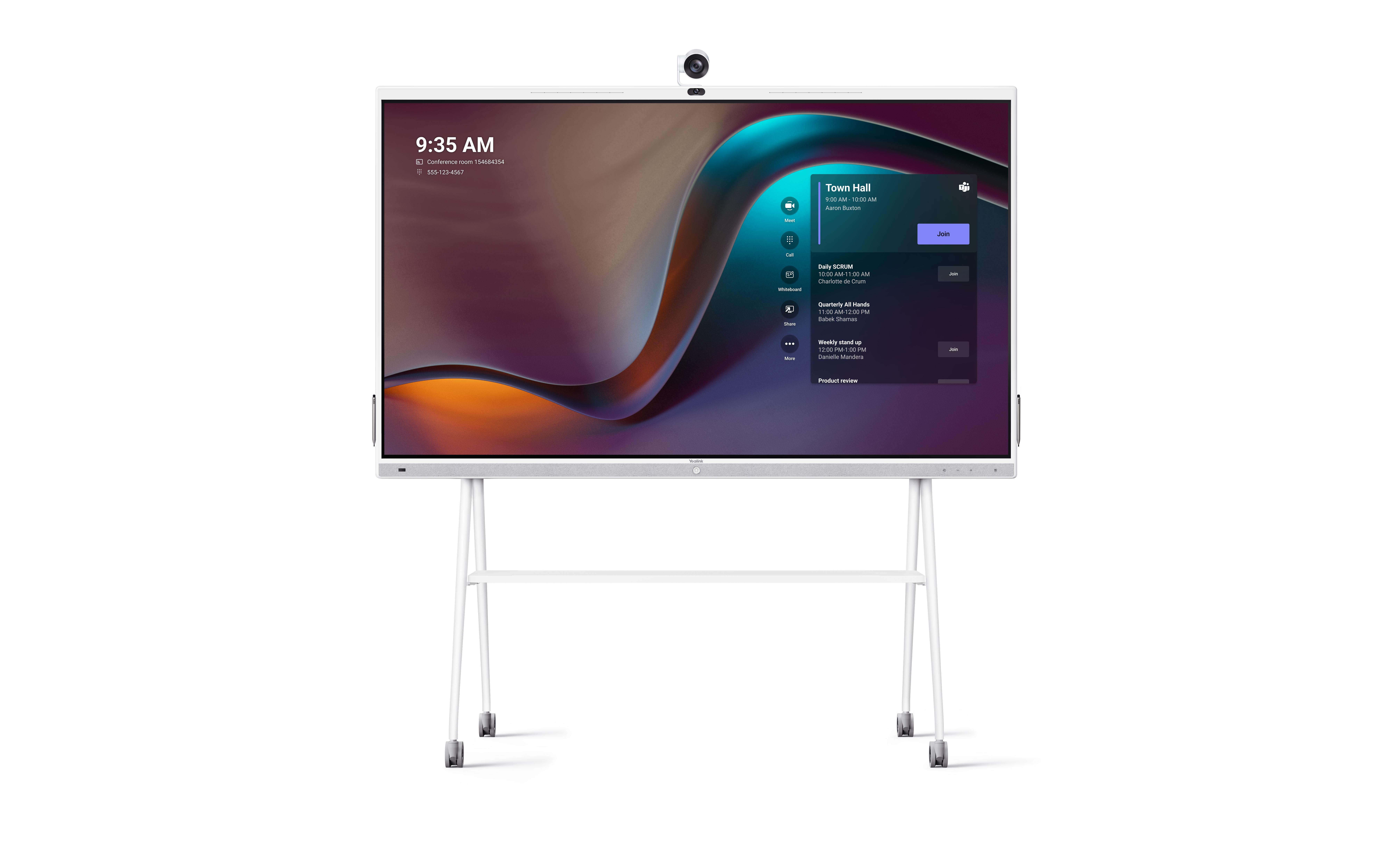 Yealink MeetingBoard Pannello piatto interattivo 2,18 m (86") LED Wi-Fi 4K Ultra HD Bianco Touch screen Processore integrato An