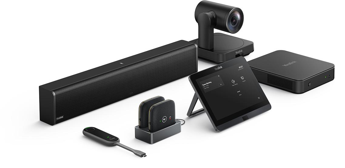 Natives Microsoft Teams Rooms System fr mittlere Rume 1x UVC84 12X optische USB PTZ 4K Kamera VCR20 Fernbedienung Netzadapter