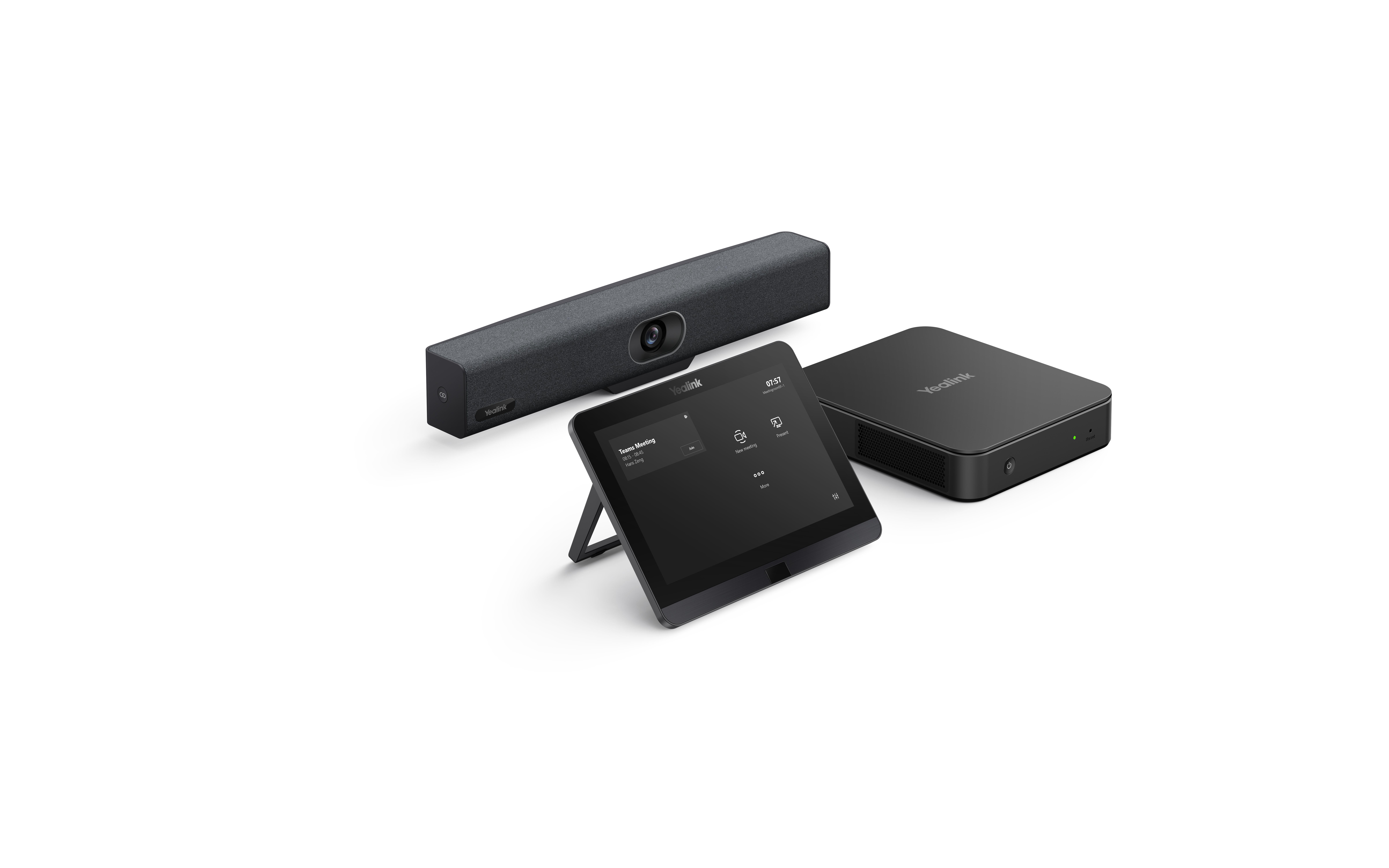 Natives Microsoft Teams Rooms-System fr Huddle- und kleine Rume- 1x UVC34 All-in-One USB Video Bar Netzteil und Kabel- Yealink