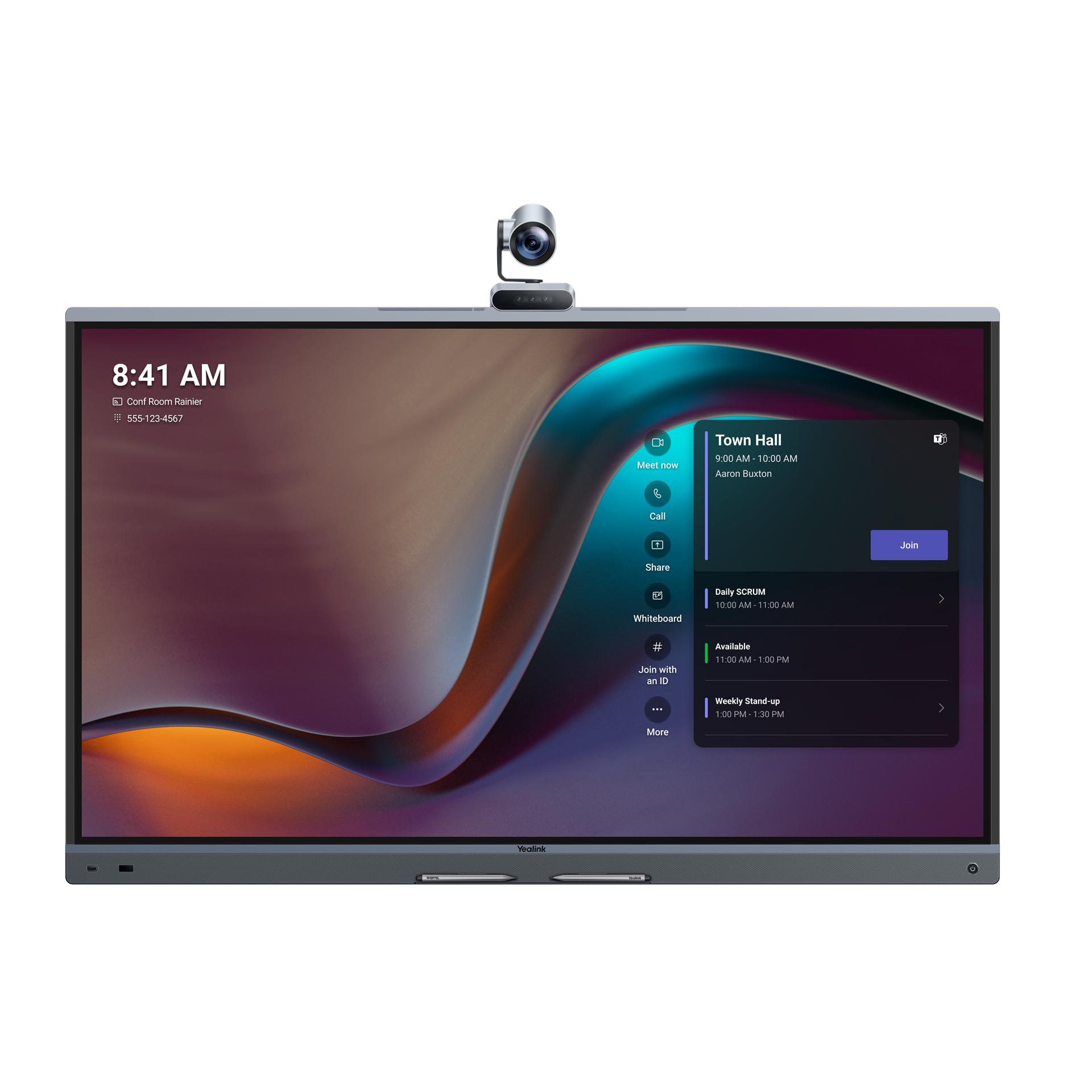 Yealink MeetingBoard Pro Pannello piatto interattivo 165,1 cm (65") LCD Wi-Fi 400 cd/m² 4K Ultra HD Nero Touch screen Processo
