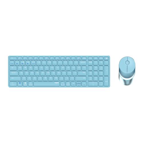 Rapoo 9750M tastiera Mouse incluso RF senza fili + Bluetooth QWERTZ Tedesco Blu