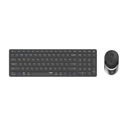 Rapoo 9750M tastiera Mouse incluso RF senza fili + Bluetooth QWERTZ Tedesco Grigio