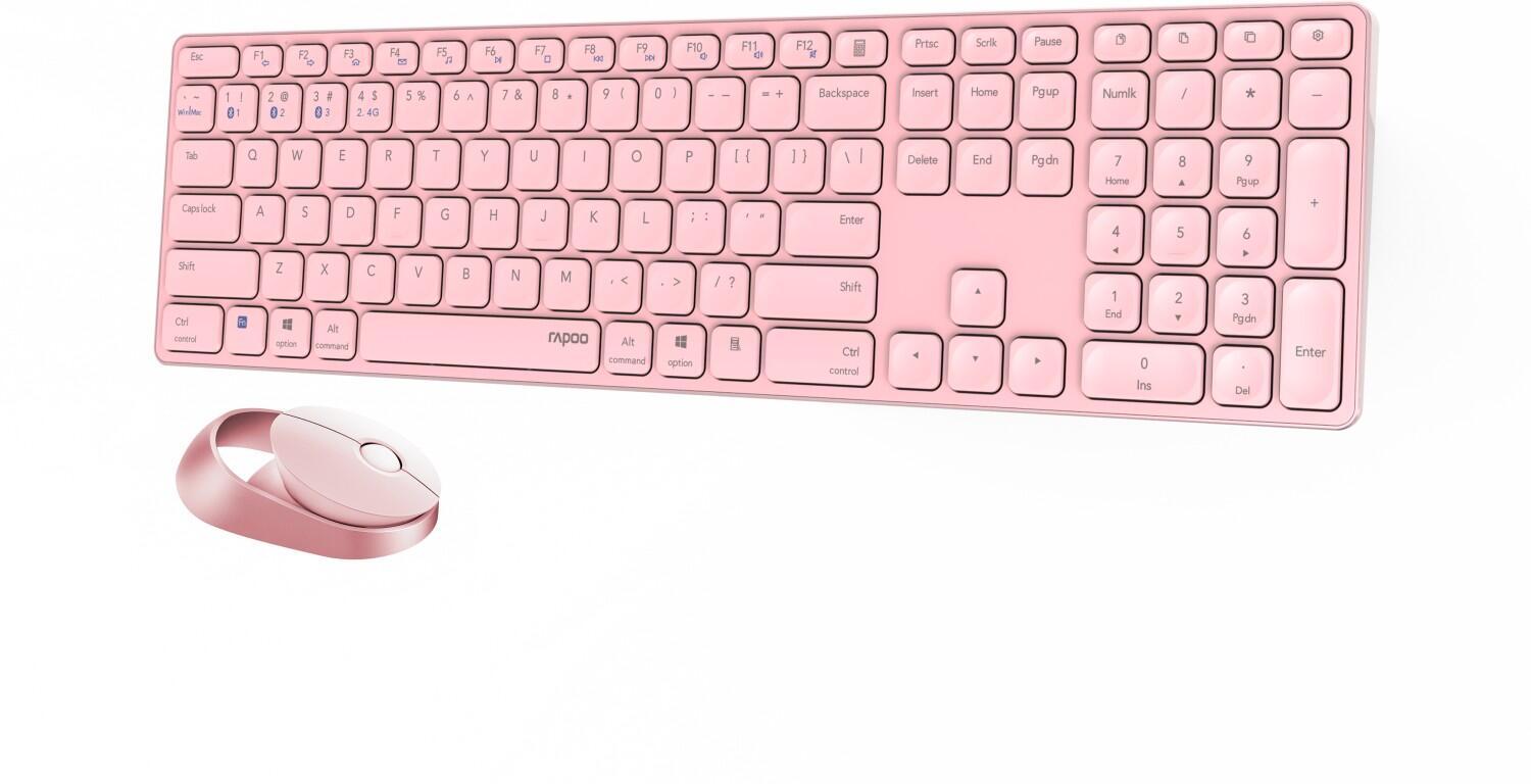RAPOO 9850M Deskset-rkink (set desktop multimodus wireless Ultra-Lax con funzioni estese, De-Layout)