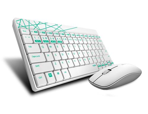 Rapoo 8000M tastiera Mouse incluso RF senza fili + Bluetooth Verde, Bianco