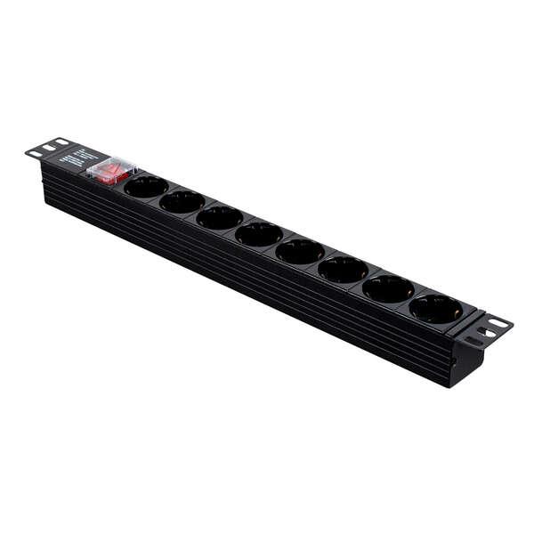 Multipresa Aiten Data 8 Schuko per rack 1U da 19".