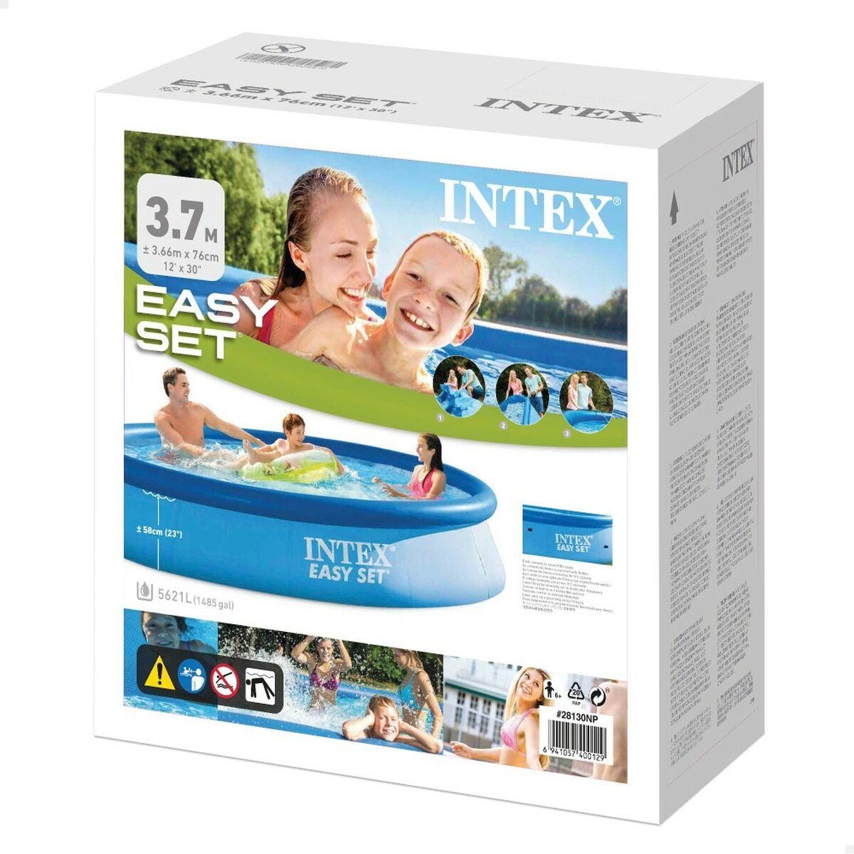 Piscina Intex 28130NP Easy Set - Piscina fuori terra, Blu, 366 cm x 366 cm x 76 cm