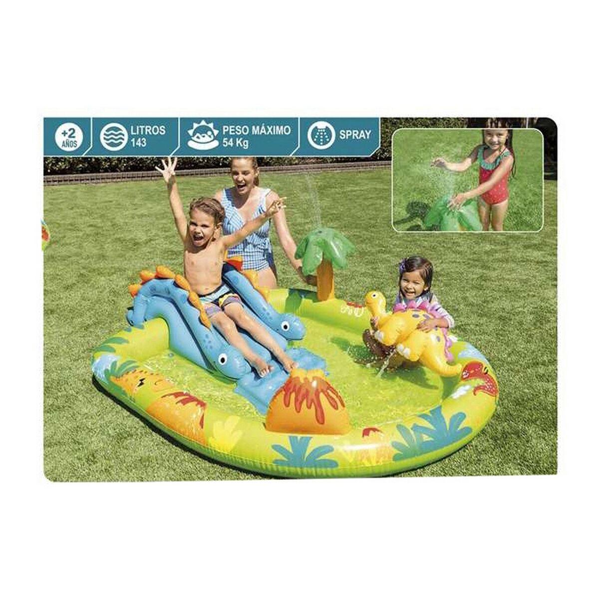 Intex 57166NP Playground Klein Dino DinaUsore Field di gioco gonfiabile, multilorato
