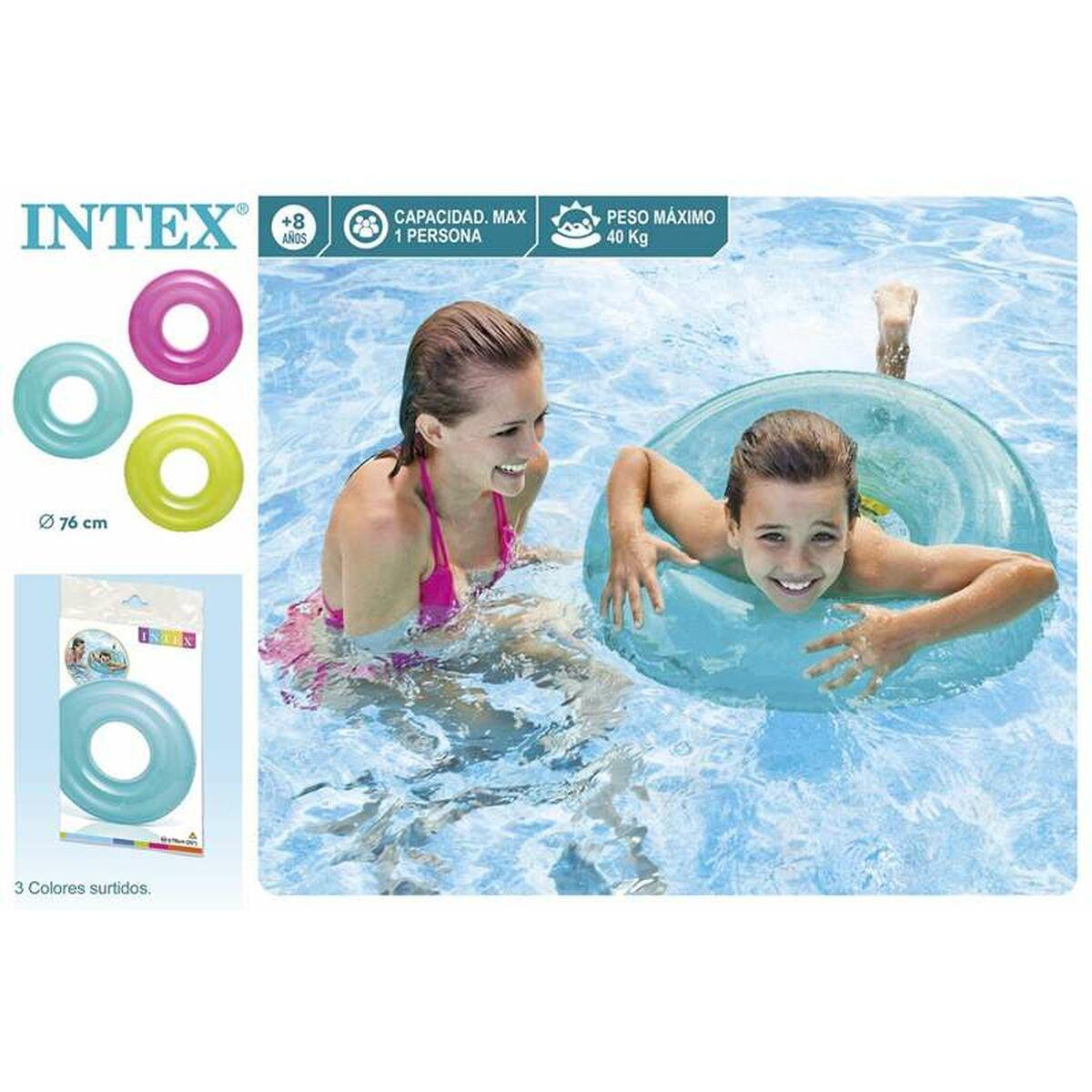 Salvagente per nuoto Intex 59260NP trasparente in 3 colori senza ftalati diametro 76 cm