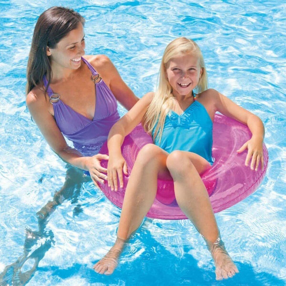 Salvagente per nuoto Intex 59260NP trasparente in 3 colori senza ftalati diametro 76 cm
