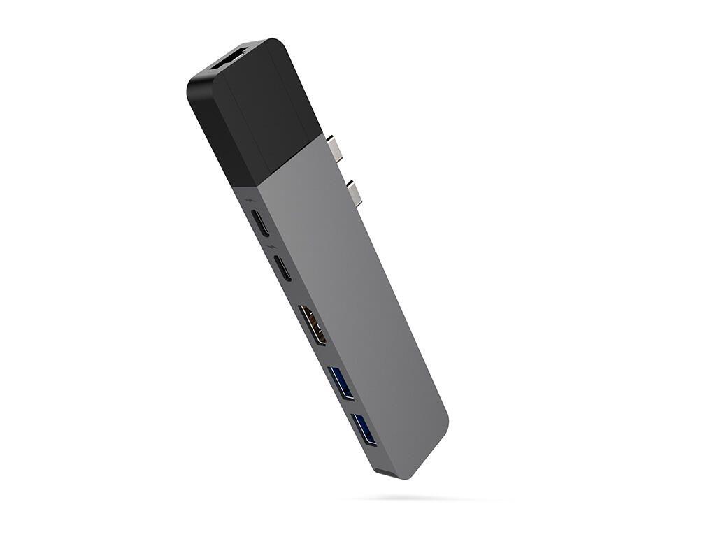 SANGHO Hyperdrive Net 6-in 2 USB-C per MacBook, Gray (HDMI, Ethernet, USB-A, USB-C)