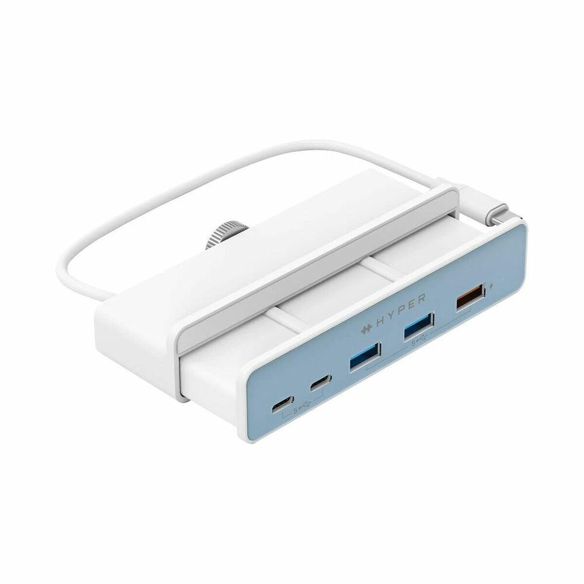 HYPER HD34A6 hub di interfaccia USB 3.2 Gen 1 3.1 Gen 1 Type-A 5 Mbit/s Bianco (HYPERDRIVE 5-IN-1 USB-C HUB FOR IMAC)