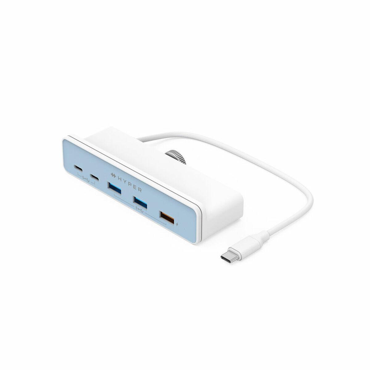 HYPER HD34A6 hub di interfaccia USB 3.2 Gen 1 3.1 Gen 1 Type-A 5 Mbit/s Bianco (HYPERDRIVE 5-IN-1 USB-C HUB FOR IMAC)
