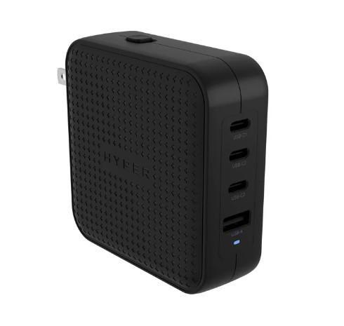 Caricabatterie da viaggio Hyper HyperJuice USB-C GaN da 100 W (3C1A) - Nero